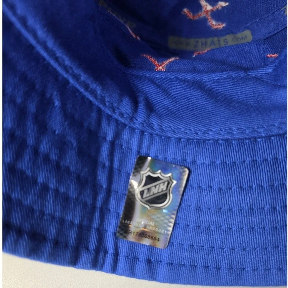 ZHATS Women's NHL NY Rangers Officially Licensed Bucket Hat Scatter L/XL NWT